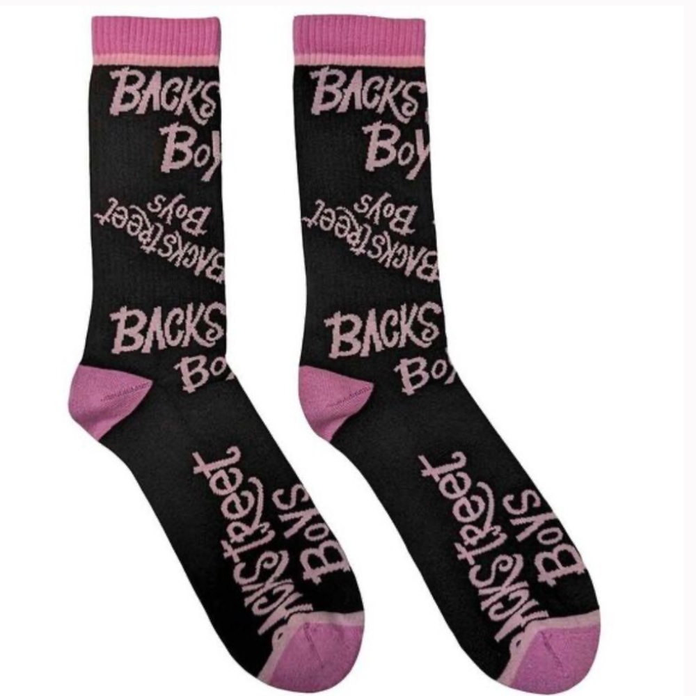 Official BACKSTREET BOYS Black & Pink Socks BRAND NEW